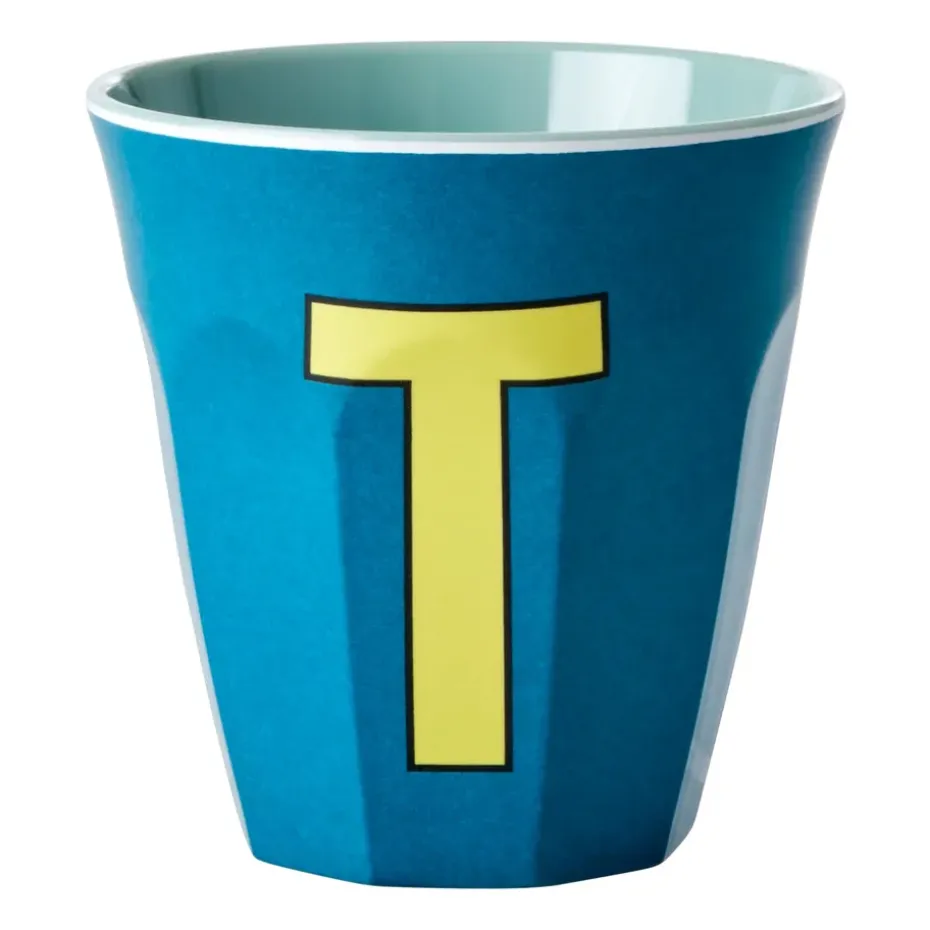 Taza melamina Rice mediana letra T 30 cl, Emerald green