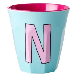 Taza melamina Rice mediana letra N 30 cl, Mint