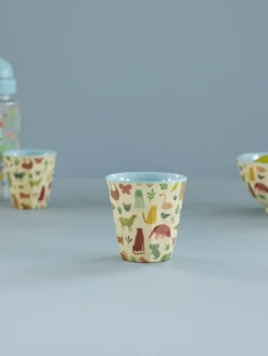 Taza melamina Rice mediana, Estampado Jungla Dulce-Azul Suave