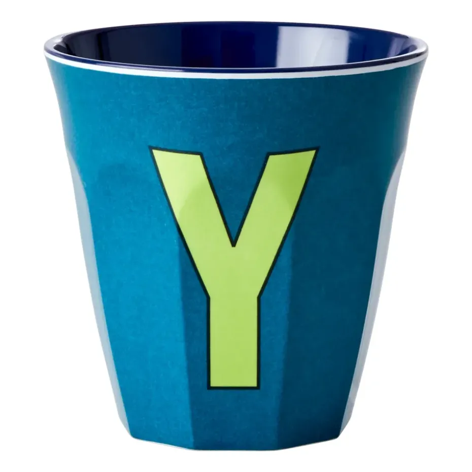 Taza melamina Rice mediana letra Y 30 cl, Emerald green