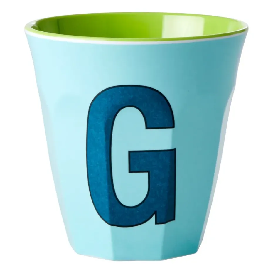 Taza melamina Rice mediana letra G 30 cl, Mint