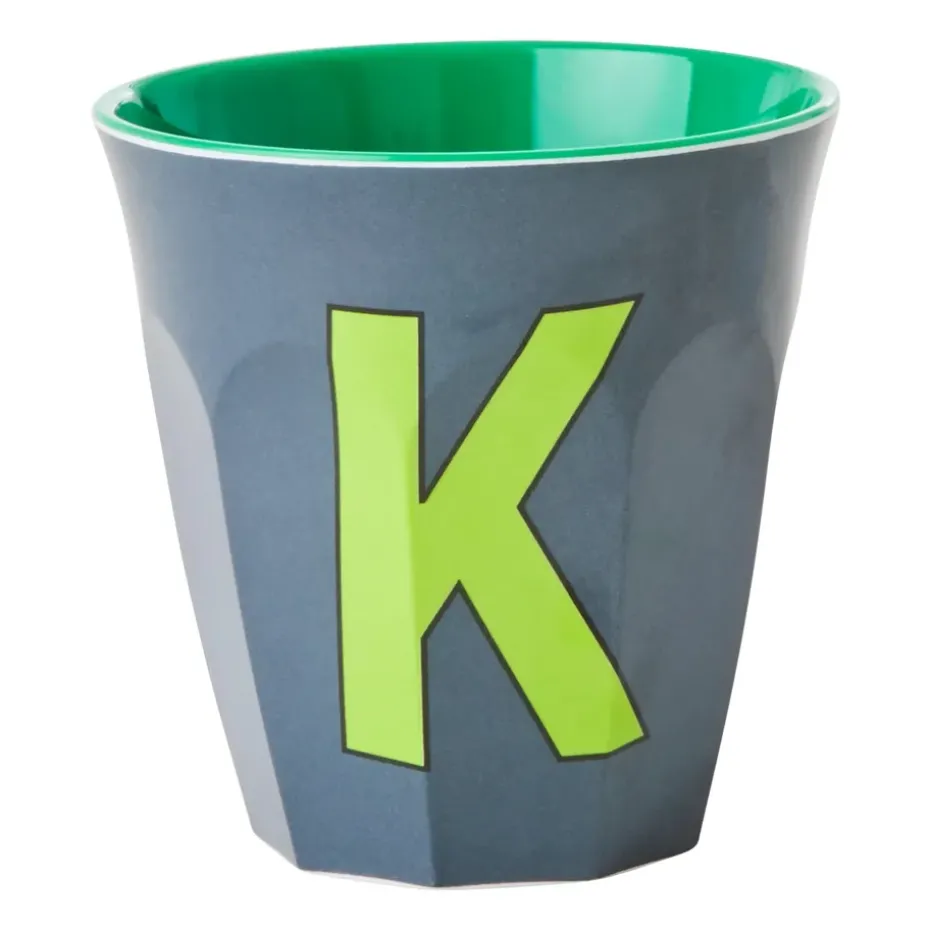 Taza melamina Rice mediana letra K 30 cl, Dark grey