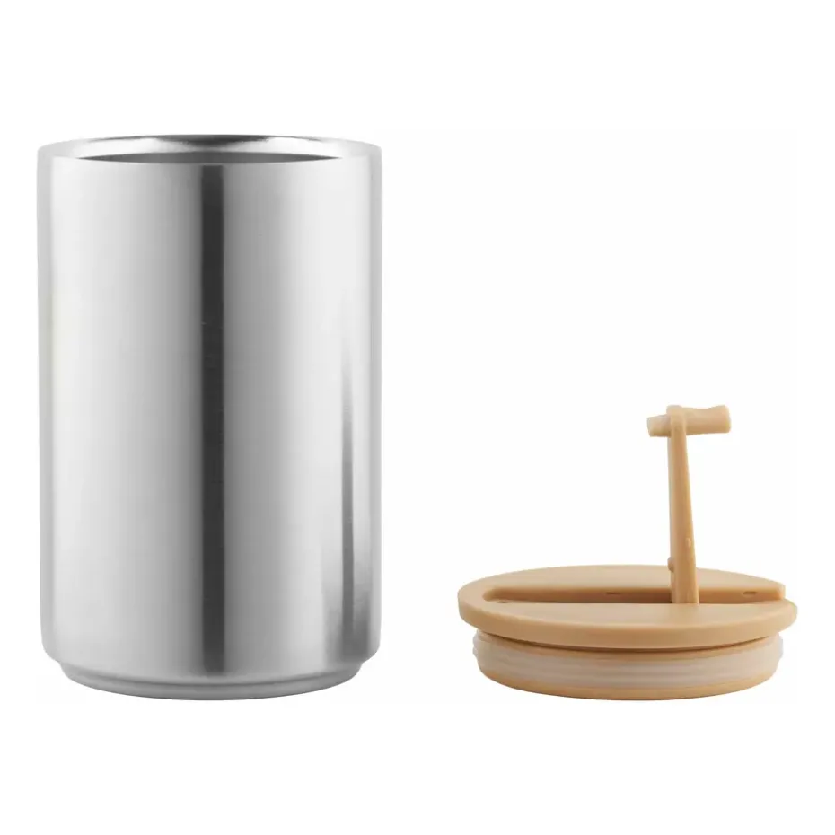 Taza termo Design Letters, Brushed steel-beige