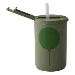 Taza térmica con pajita Design Letters 33 cl, Forest Green