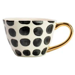 Taza Vigdis, negro-blanco-oro