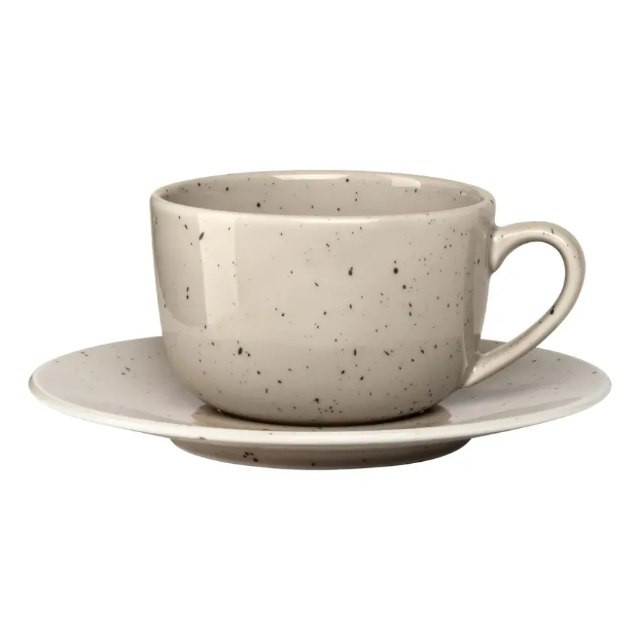 Taza y platillo Freckle 26 cl, Beige