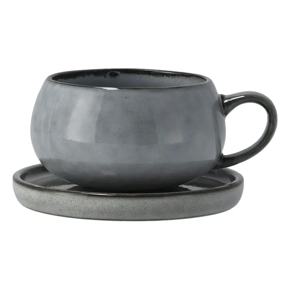 Taza y plato Amera, gris