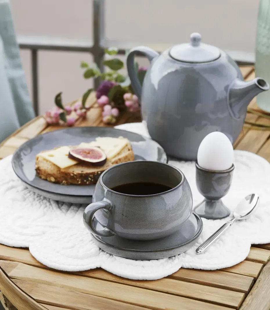 Taza y plato Amera, gris