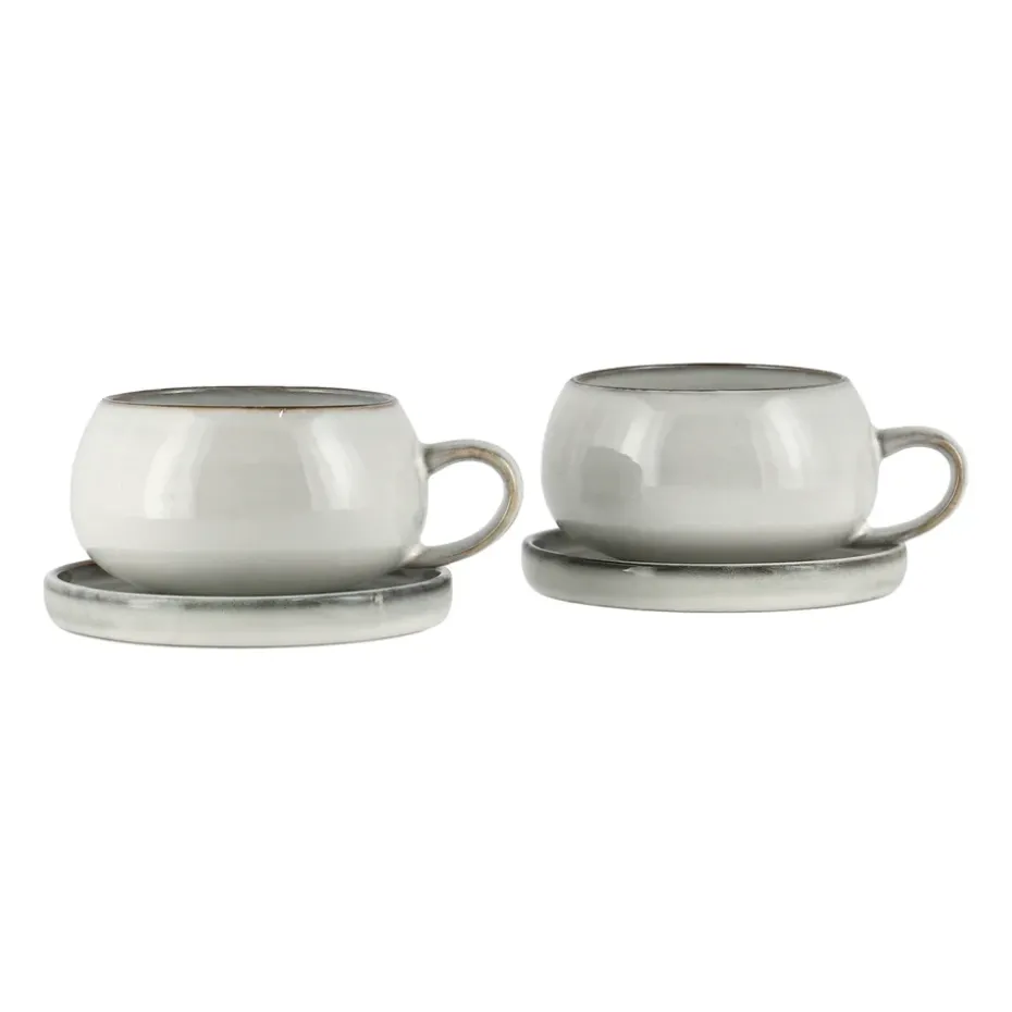 Taza y plato Amera, White sands
