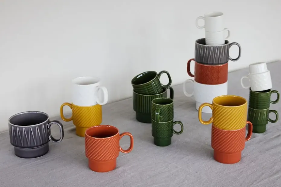 Tazas de café Coffee & More, 2-pack, Amarillo