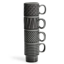 Tazas espresso Coffee & More, 4-pack, gris
