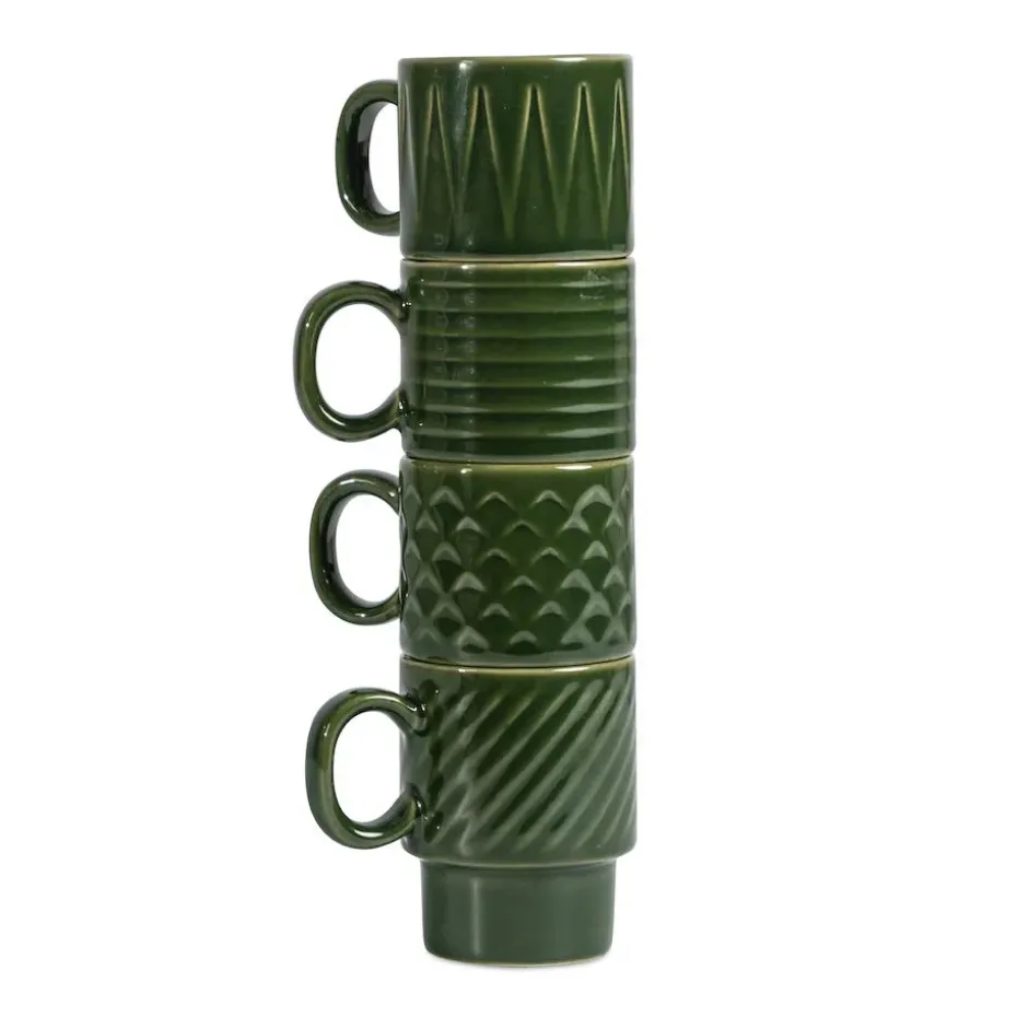 Tazas espresso Coffee & More, 4-pack, verde