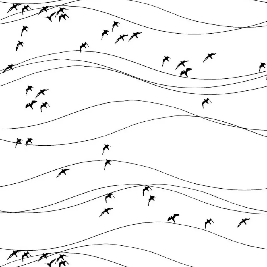 Tela Flyttfåglar, negro