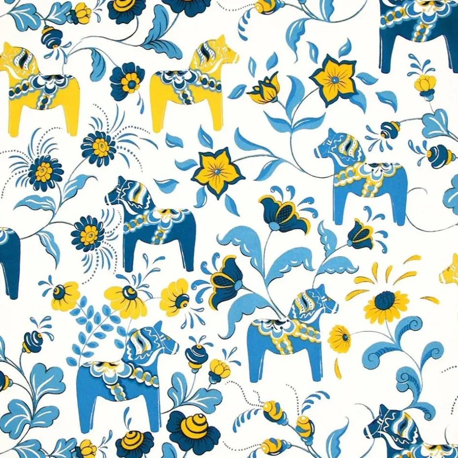 Tela Leksand, azul-amarillo