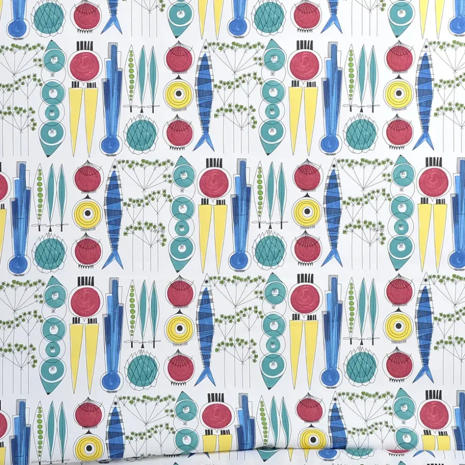 Tela Picknick, blanco-multi
