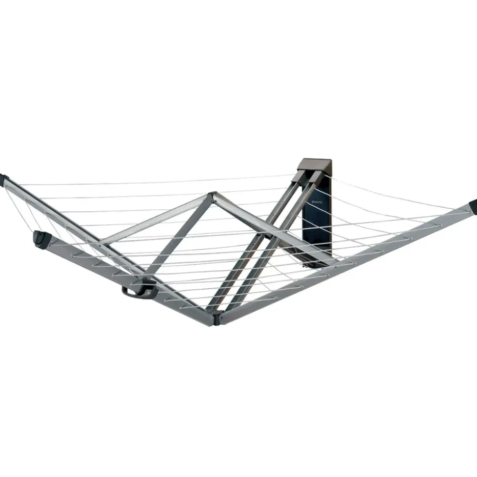 Tendedero WallFix 24 m con funda de tela, Gris