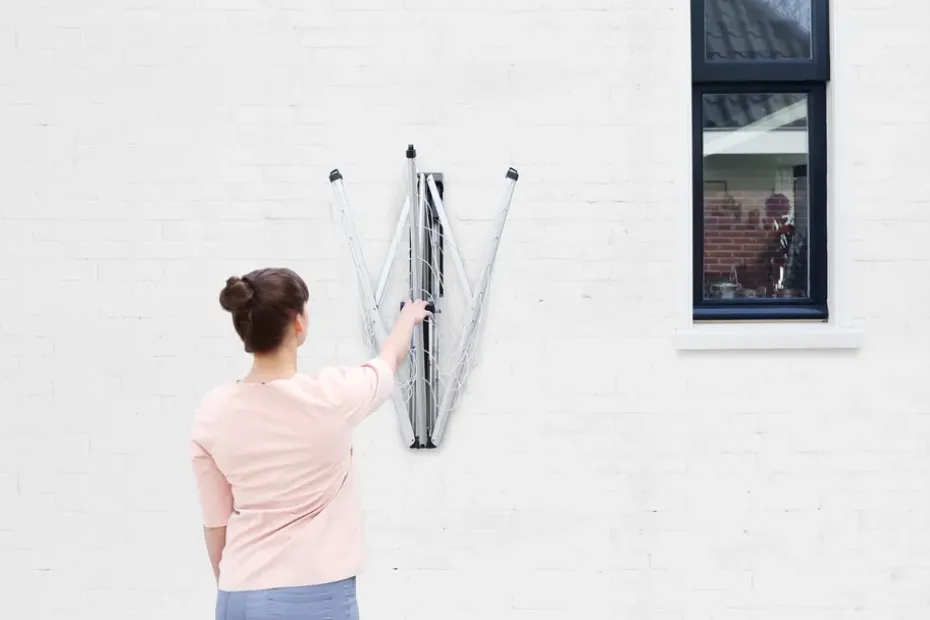 Tendedero WallFix 24 m con funda de tela, Gris