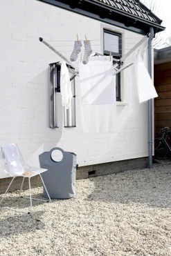 Tendedero WallFix 24 m con funda de tela, Gris