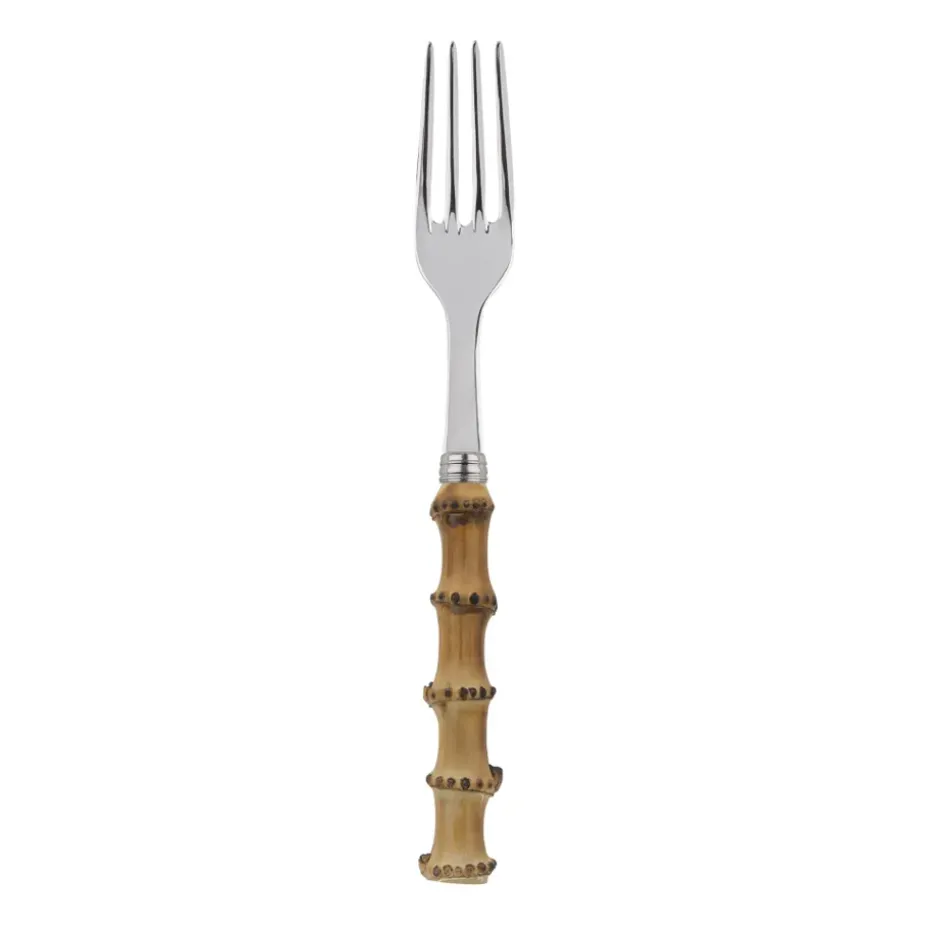 Tenedor de mesa Panda, acero inoxidable-bambú