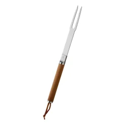Tenedor grill Norden, acero inoxidable-abedul