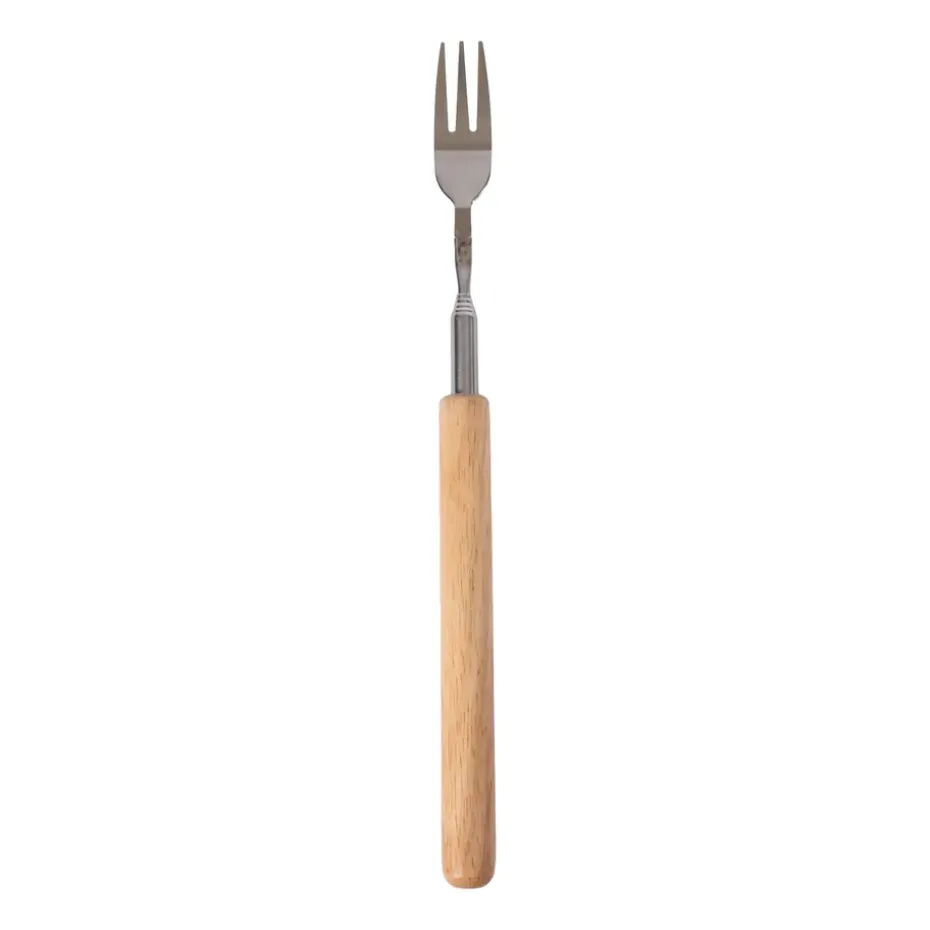 Tenedor para salchichas plegable Fredde, Acero inoxidable-madera de caucho