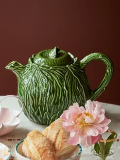 Tetera de cerámica Rice 1,6 L, Embossed kale design