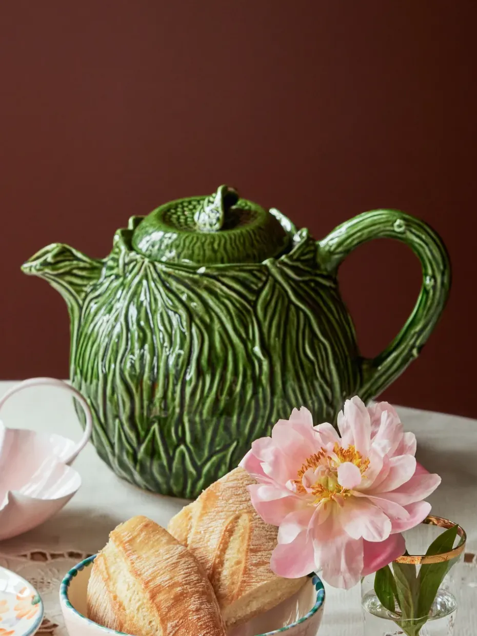 Tetera de cerámica Rice 1,6 L, Embossed kale design
