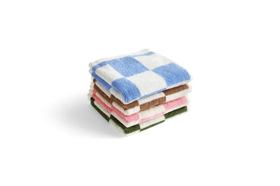 Toalla Check 30x30 cm, Sky blue
