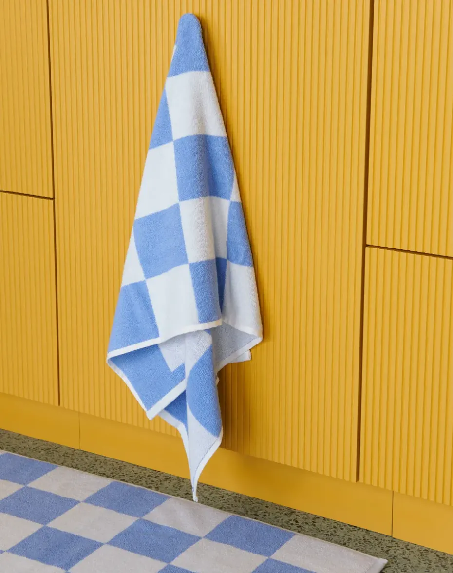Toalla de baño Check 70x136 cm, Sky blue