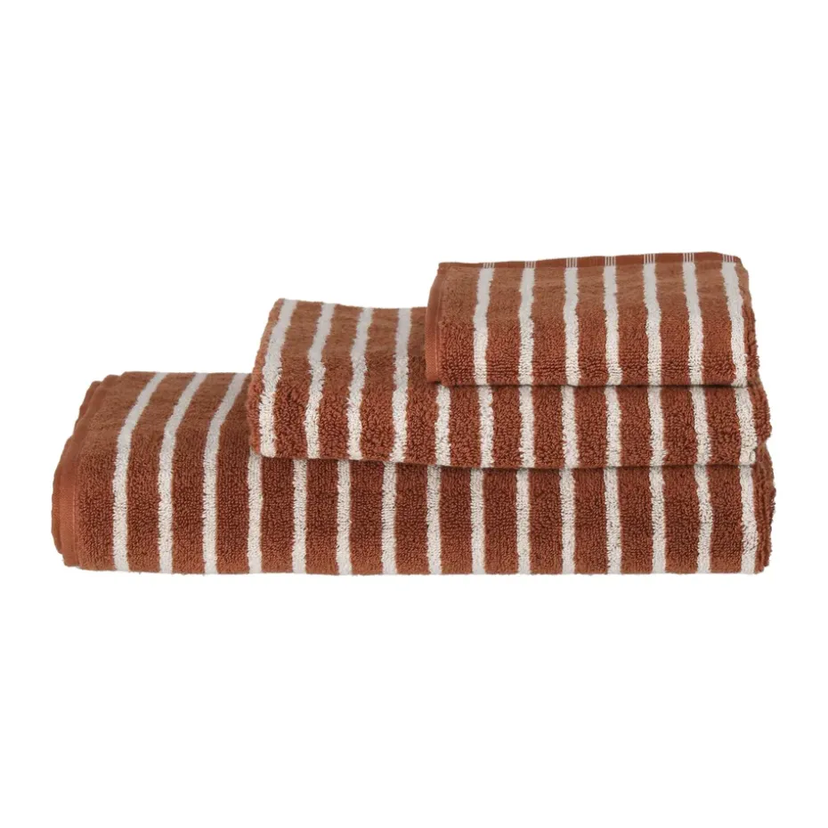 Toalla de baño Drift 70x140 cm, Marrón-blanco