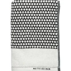 Toalla de baño Grid 70x140 cm, negro-off white