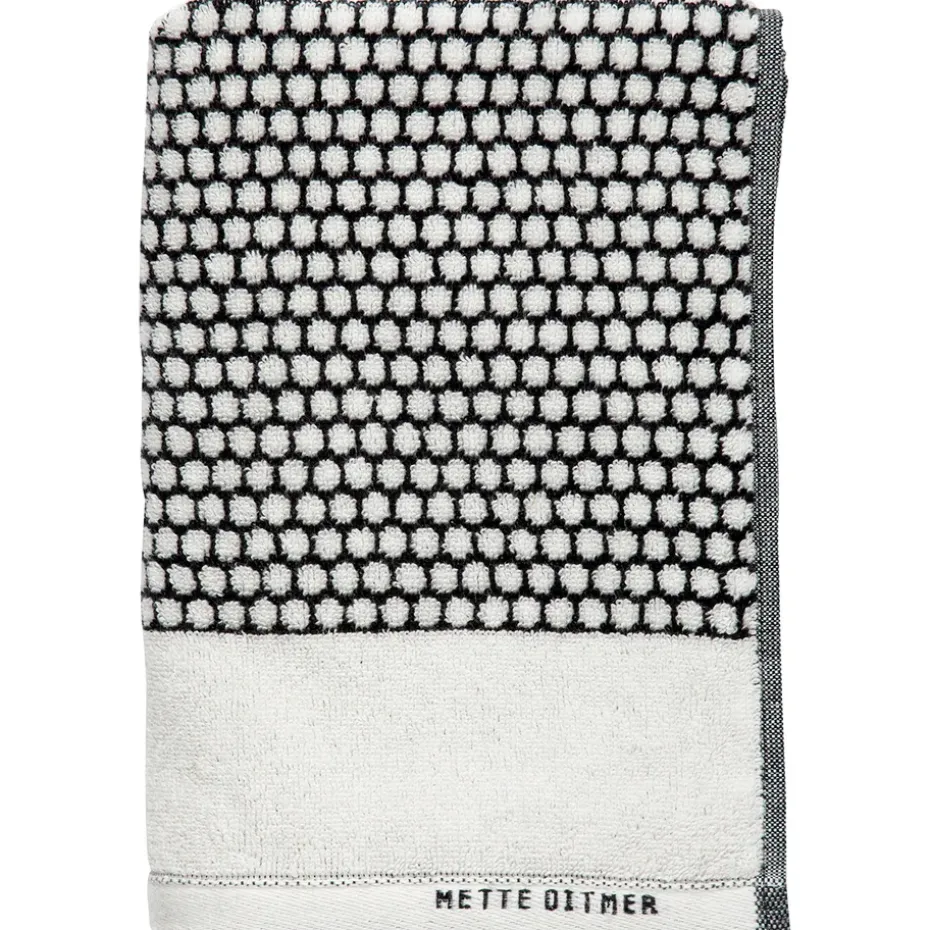 Toalla de baño Grid 70x140 cm, negro-off white