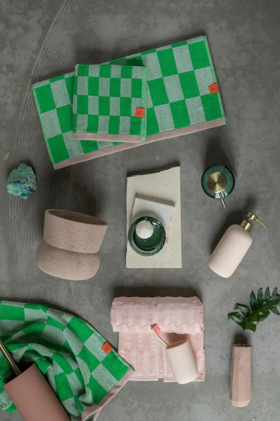 Toalla Retro, Classic green, 40x55 cm, Set de 2
