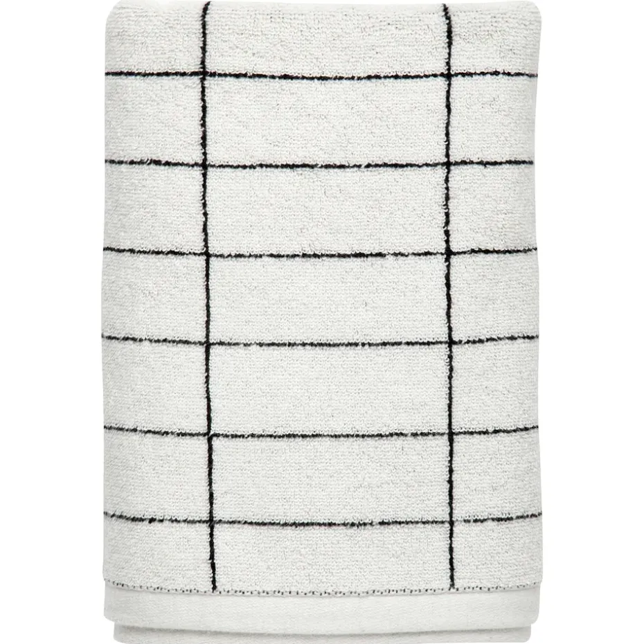 Toalla Tile Stone 50x100 cm, negro-off white