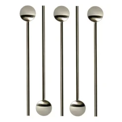 Tor 6 Cucharas de cóctel con pajitas 20 cm, acero inoxidable