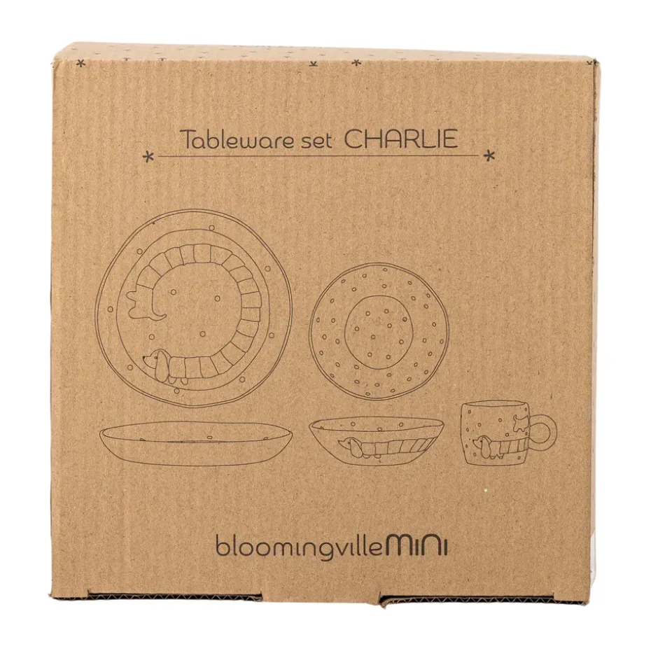 Vajilla Charlie 3 piezas, Azul-blanco
