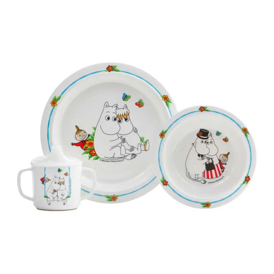 Vajilla infantil Mumin 3 piezas, Blanco