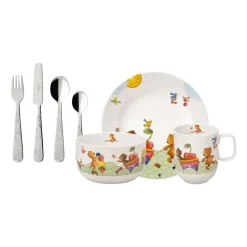 Vajilla infantil y cubiertos Hungry as a Bear, 7 piezas