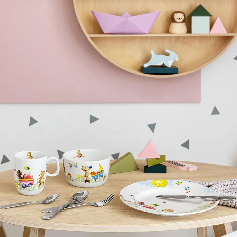 Vajilla infantil y cubiertos Hungry as a Bear, 7 piezas