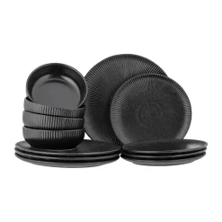 Vajilla Neri 12 piezas, Negro