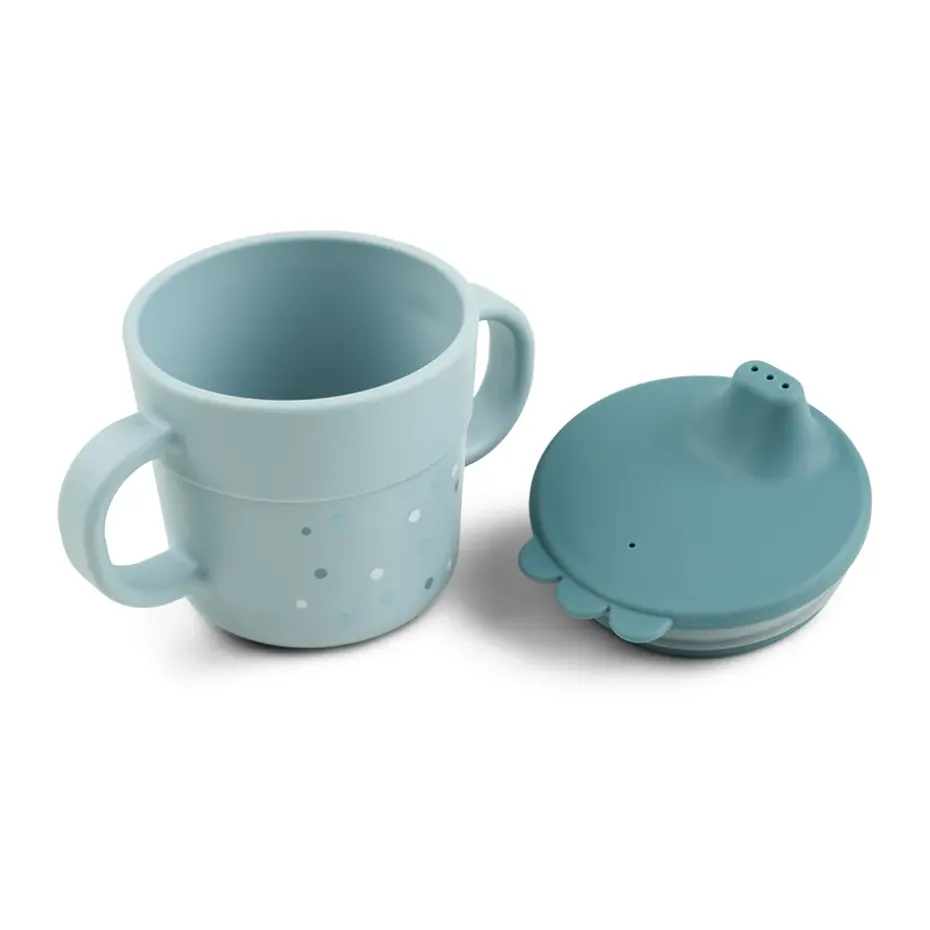 Vaso con boquilla Happy Dots foodie 21,5 cl, Blue