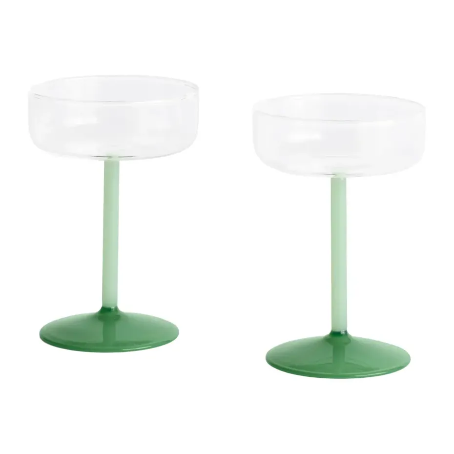 Vaso coupe Tint 20 cl 2 unidades, Clear-jade light green-jade dark green