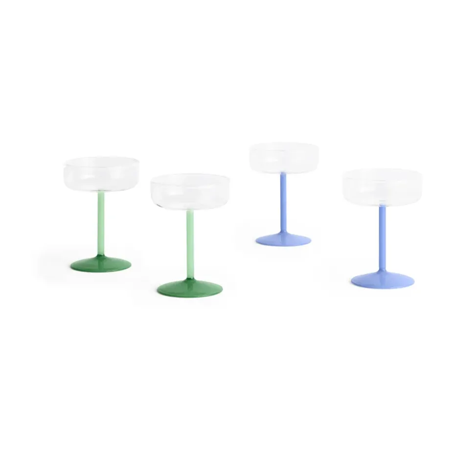 Vaso coupe Tint 20 cl 2 unidades, Clear-jade light green-jade dark green