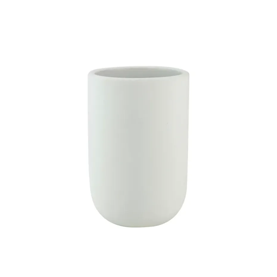 Vaso para cepillos Lotus, blanco