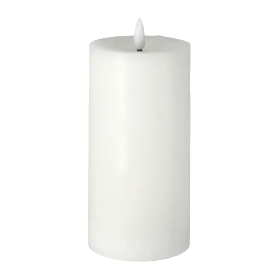 Vela gruesa LED Bright Melt 17,5 cm, blanco