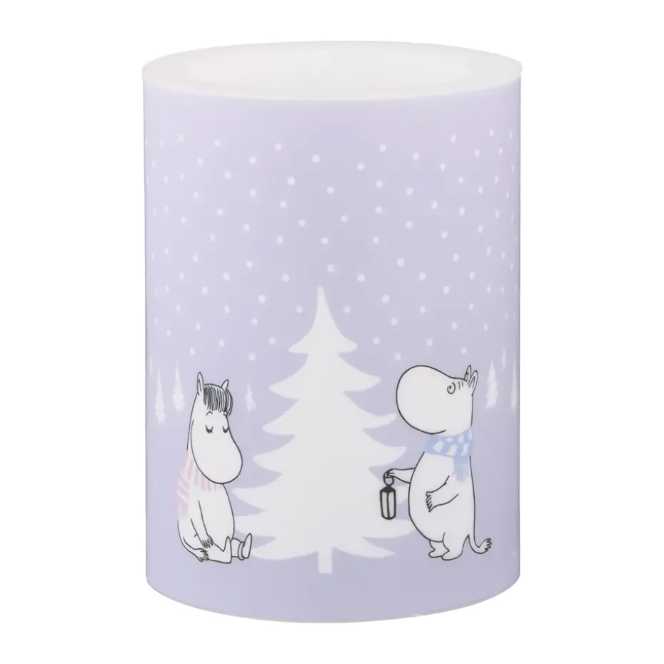 Vela gruesa LED Moomin 10 cm, Nevada