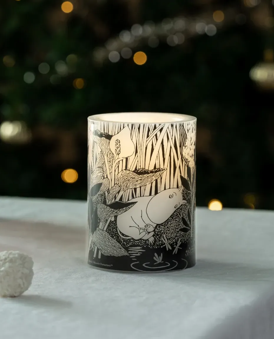 Vela gruesa LED Moomin 10 cm, The pond