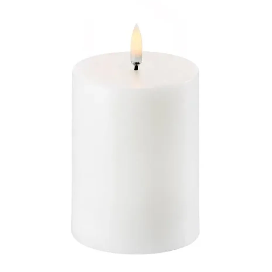 Vela gruesa LED Uyuni blanco Ø7,8 cm, 10,1 cm
