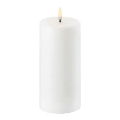 Vela gruesa LED Uyuni blanco Ø7,8 cm, 15,2 cm