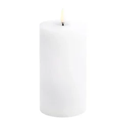 Vela gruesa Uyuni LED derretida, Blanco rústico, Ø7,8x15 cm